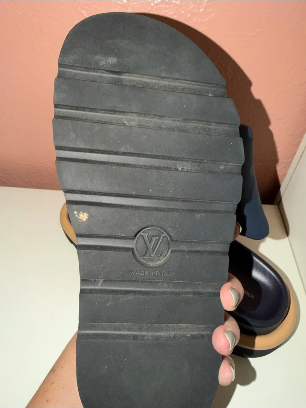 Louis Vuitton Pool Pillow Comfort Mule in navy blue